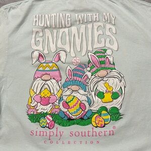 Womens XL Simply Southern Light Blue Easter Tee